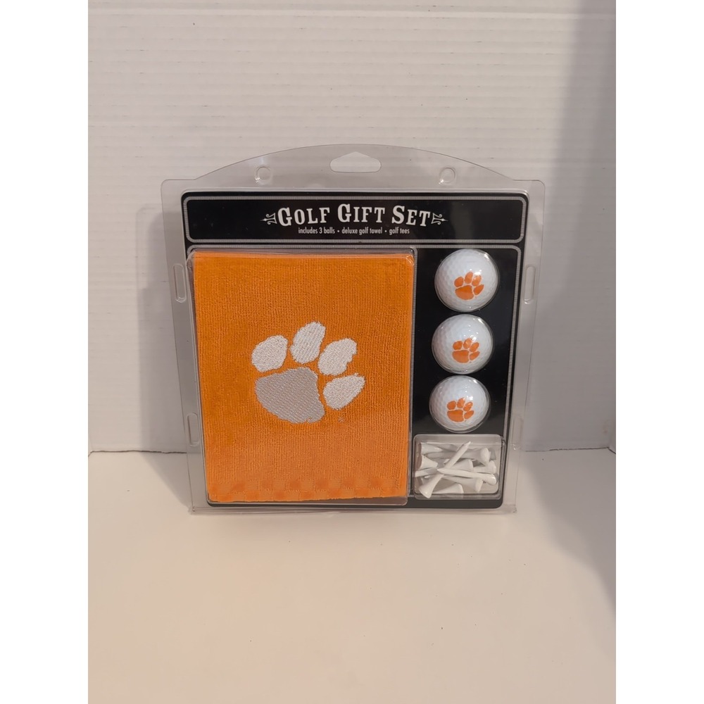 Clemson Tigers Ultimate Golf Set Deluxe Golf Towel, Three Balls And Tees‎
